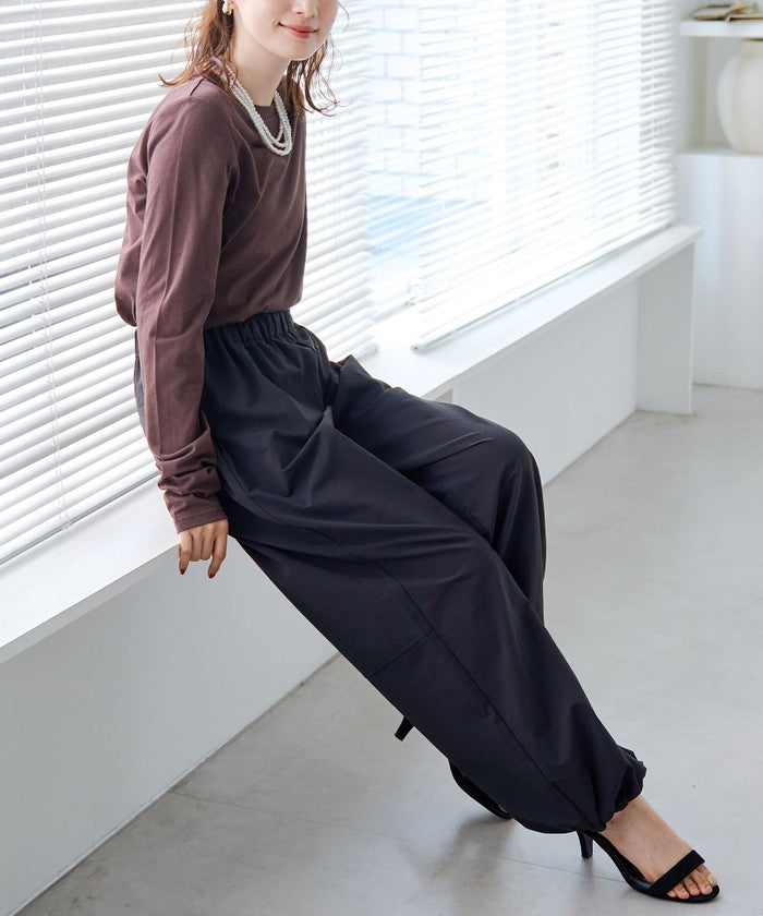 【UVカット / ストレッチ / 吸水速乾】マルチファンクション バルーンパンツ BLACK