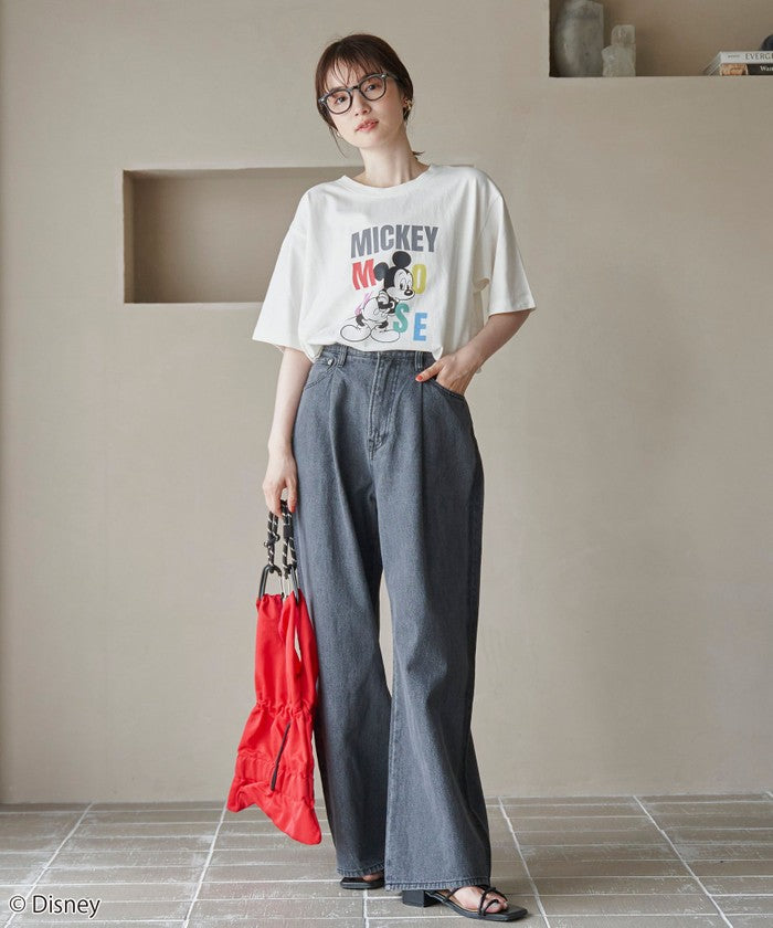 【MICKEY(ミッキー) / 別注】アソートカラフルロゴプリントユニＴシャツ OFF WHITE