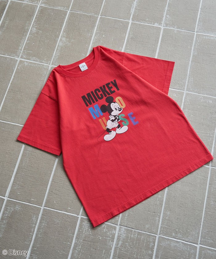 【MICKEY(ミッキー) / 別注】アソートカラフルロゴプリントユニＴシャツ RED