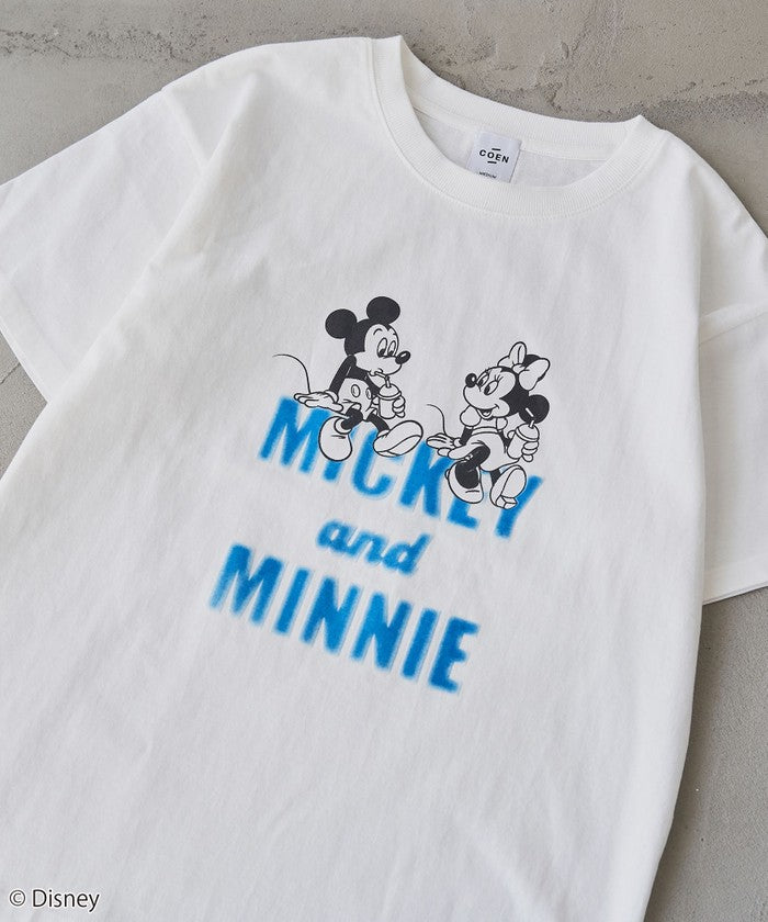 【MICKEY(ミッキー) / 別注】ミッキー＆ミニー / コンパクトプリントＴシャツ OFF WHITE