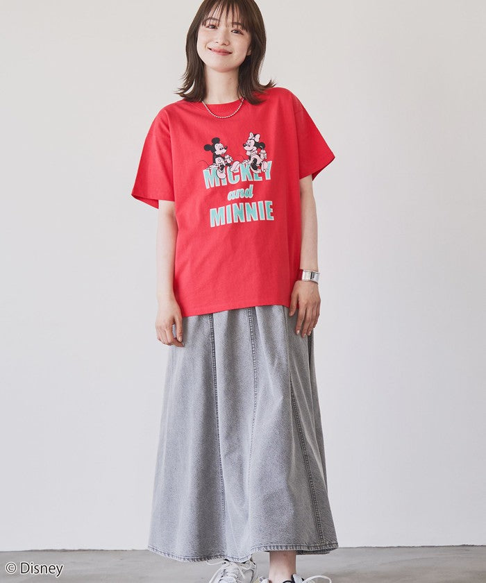 【MICKEY(ミッキー) / 別注】ミッキー＆ミニー / コンパクトプリントＴシャツ OFF WHITE