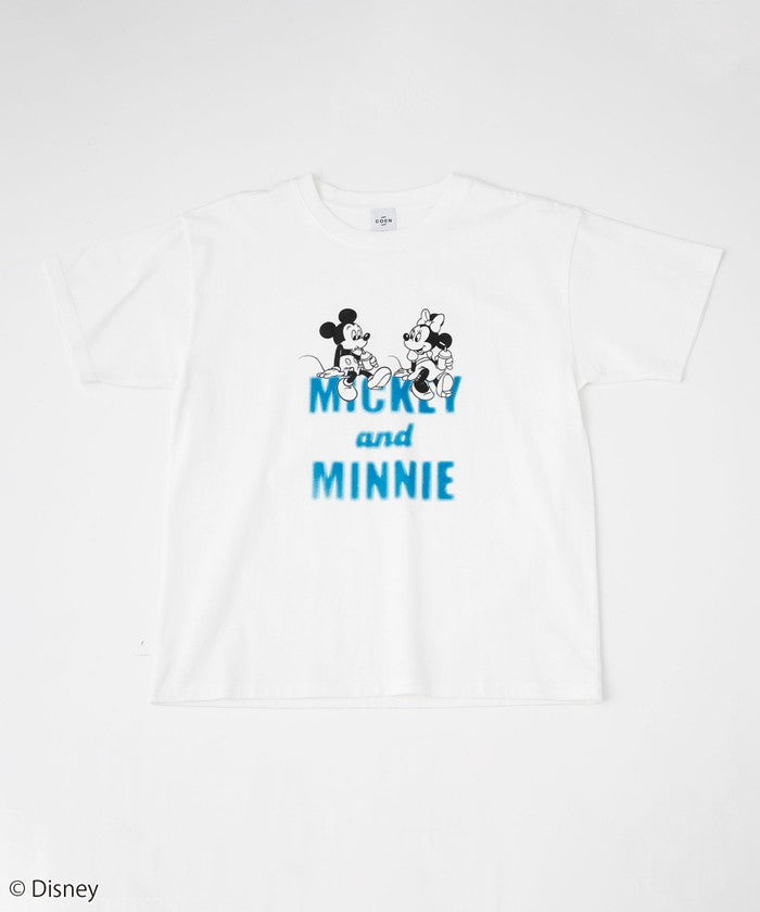 【MICKEY(ミッキー) / 別注】ミッキー＆ミニー / コンパクトプリントＴシャツ OFF WHITE