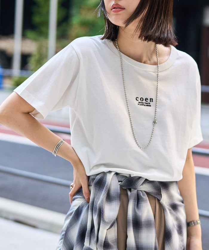 COENロゴ刺繍コンパクトTシャツ OFF WHITE