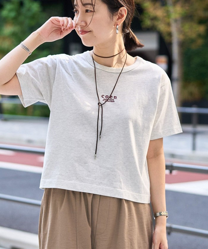 COENロゴ刺繍コンパクトTシャツ LT.GRAY