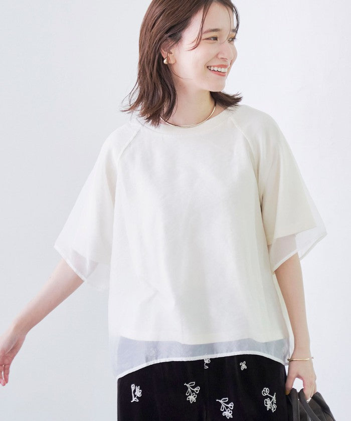 Chibi Logo Embroidered Sheer Over T-Shirt