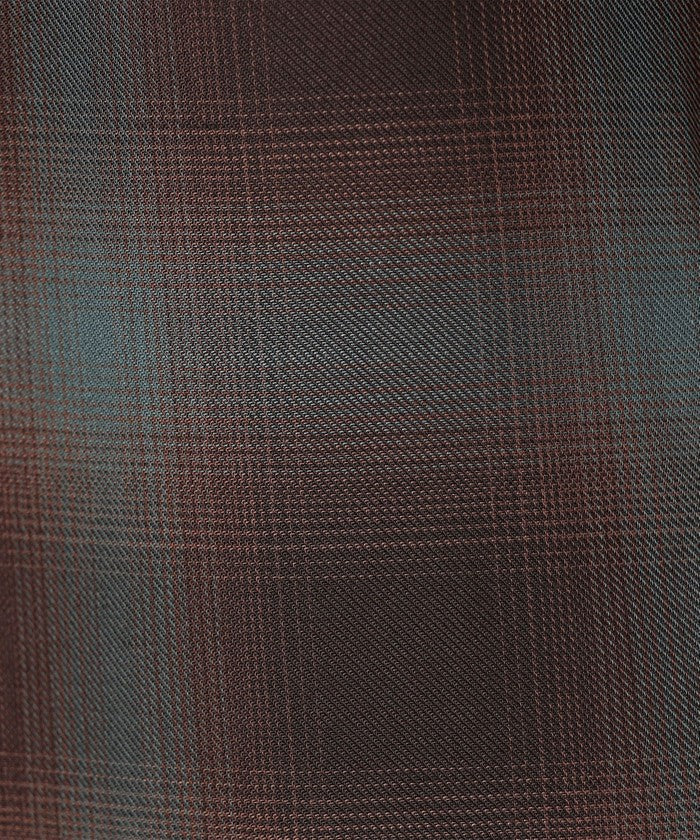 シアーオンブレチェックギャザーキャミソール NAVY