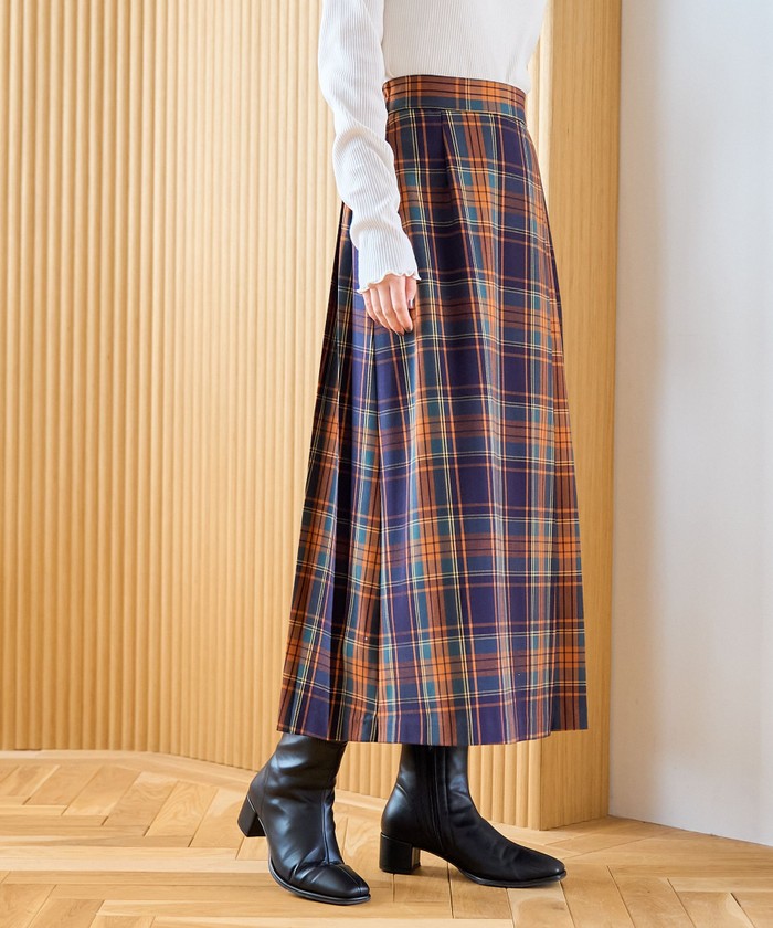 【昨年大人気】TRチェックプリーツスカート ORANGE