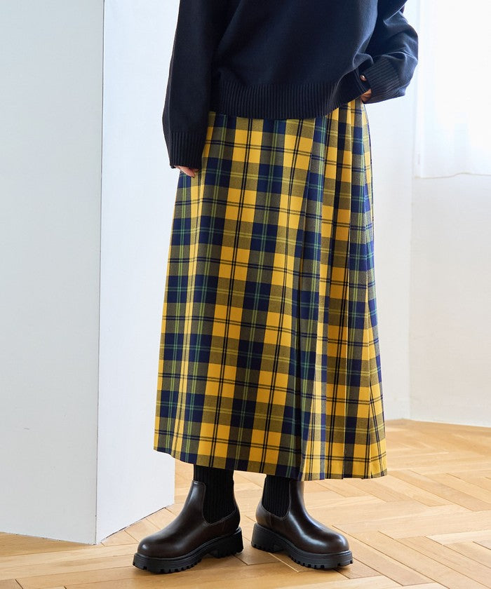 【高レビュー獲得】TRチェックプリーツスカート YELLOW