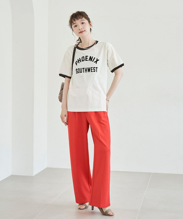 フロッキーロゴプリントリンガーTシャツ LT.GRAY