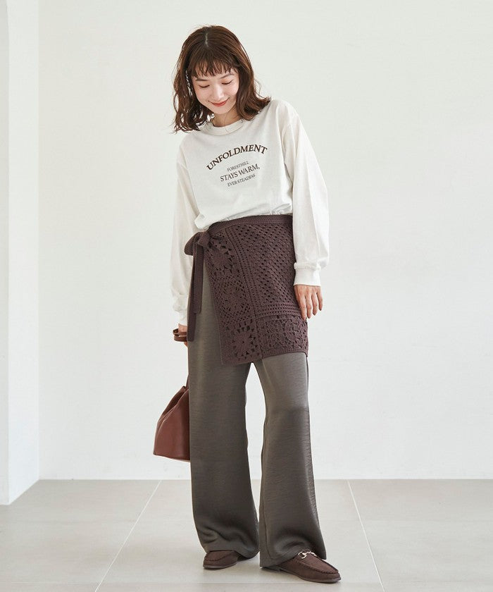 コーエン coen 【先行販売】クロシェニットラップスカート （BLACK） BLACK