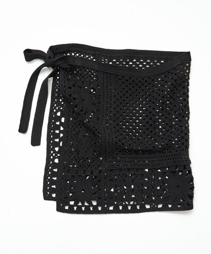コーエン coen 【先行販売】クロシェニットラップスカート （BLACK） BLACK