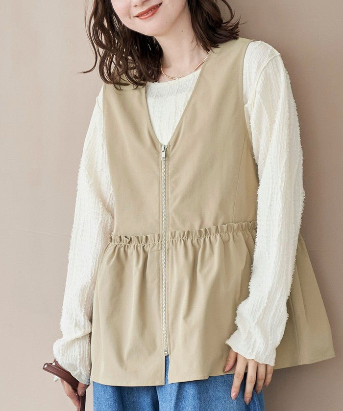 コーエン coen ペプラムジップベスト （BEIGE） BEIGE