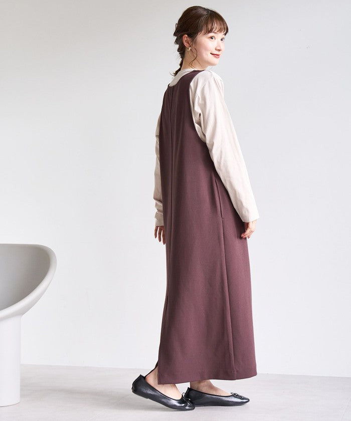 コーエン coen 【UVカット / 防シワ / ストレッチ】カットジョーゼットUネックジャンスカ （BEIGE） BEIGE