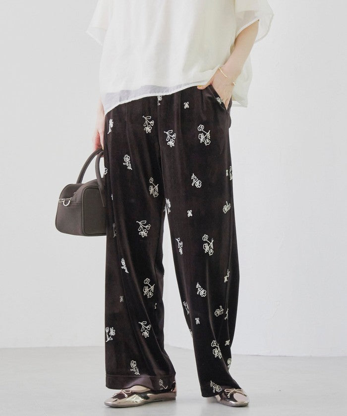 コーエン coen フラワーシシュウベロアイージーワイド （MD.BROWN） MD.BROWN