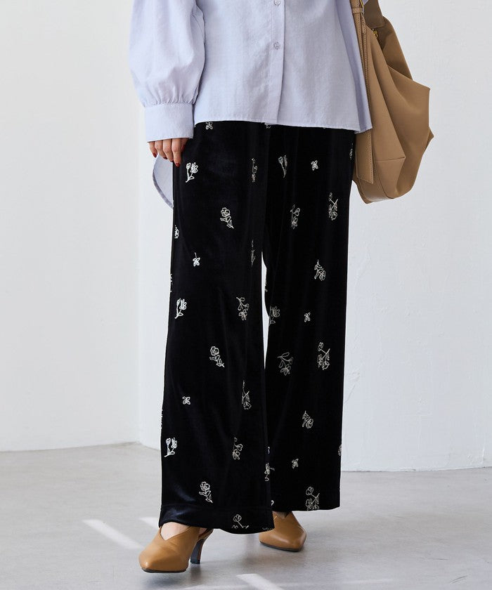 コーエン coen フラワーシシュウベロアイージーワイド （MD.BROWN） MD.BROWN