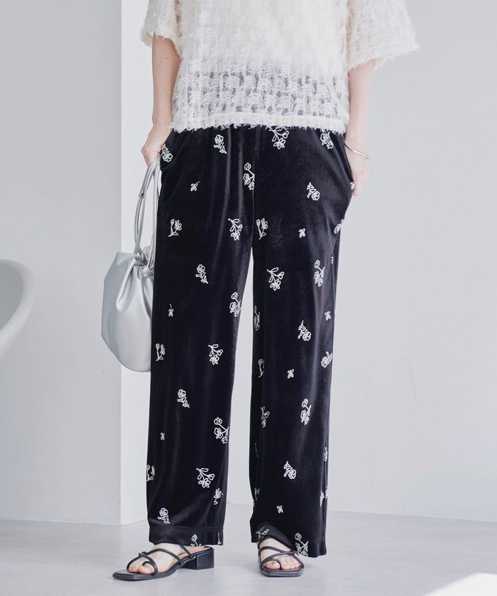 コーエン coen フラワーシシュウベロアイージーワイド （MD.BROWN） MD.BROWN