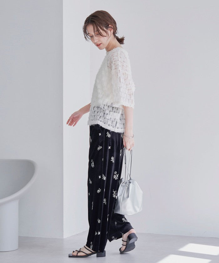 コーエン coen フラワーシシュウベロアイージーワイド （MD.BROWN） MD.BROWN