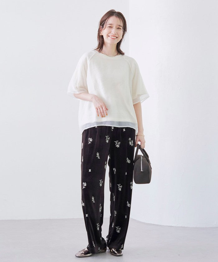 コーエン coen フラワーシシュウベロアイージーワイド （MD.BROWN） MD.BROWN