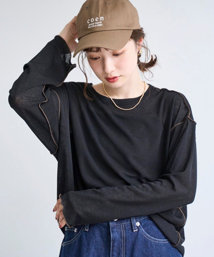 配色メローシアーロンT BLACK