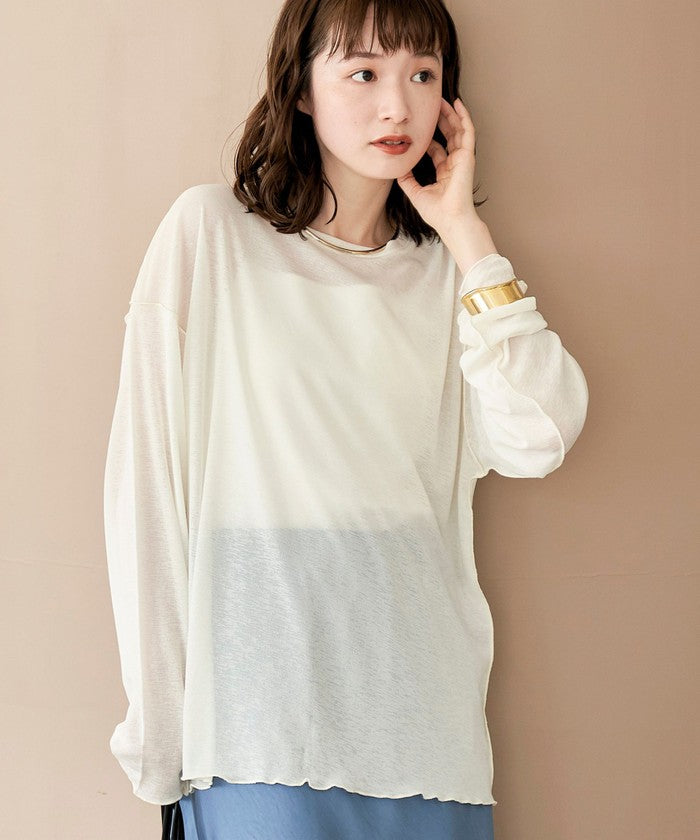 配色メローシアーロンT OFF WHITE