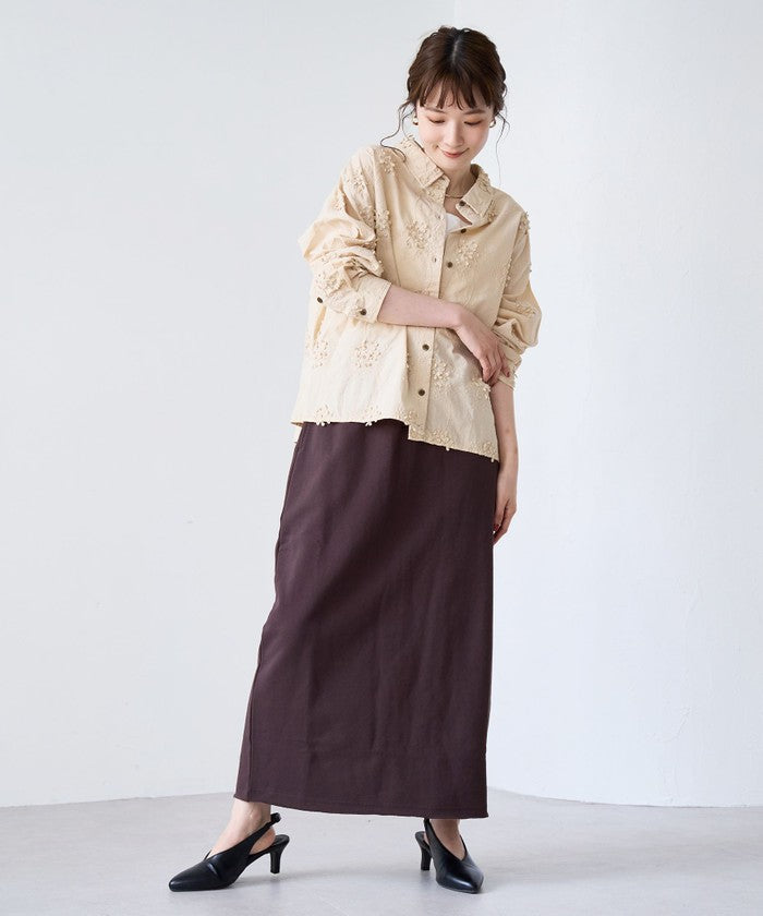 3DシシュウシャツL/S BEIGE