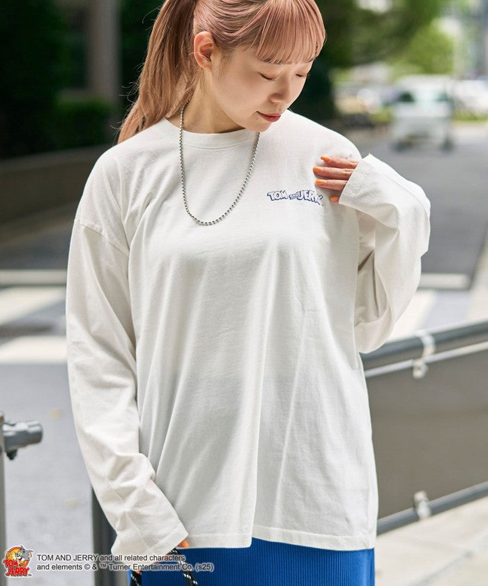 TOM＆JERRY プリントL/SーユニT LT.BLUE