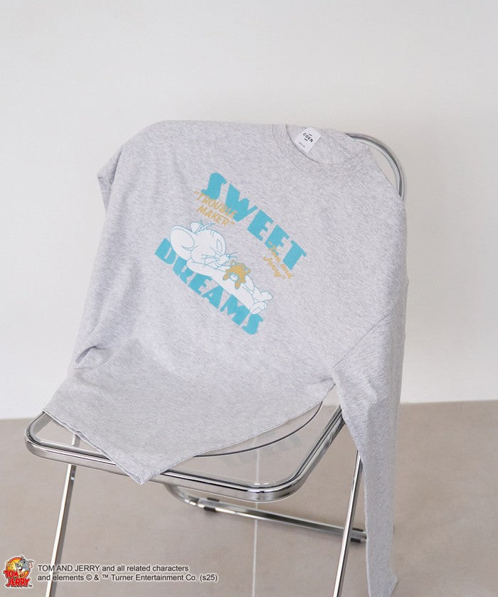 TOM＆JERRY プリントL/SーユニT LT.BLUE