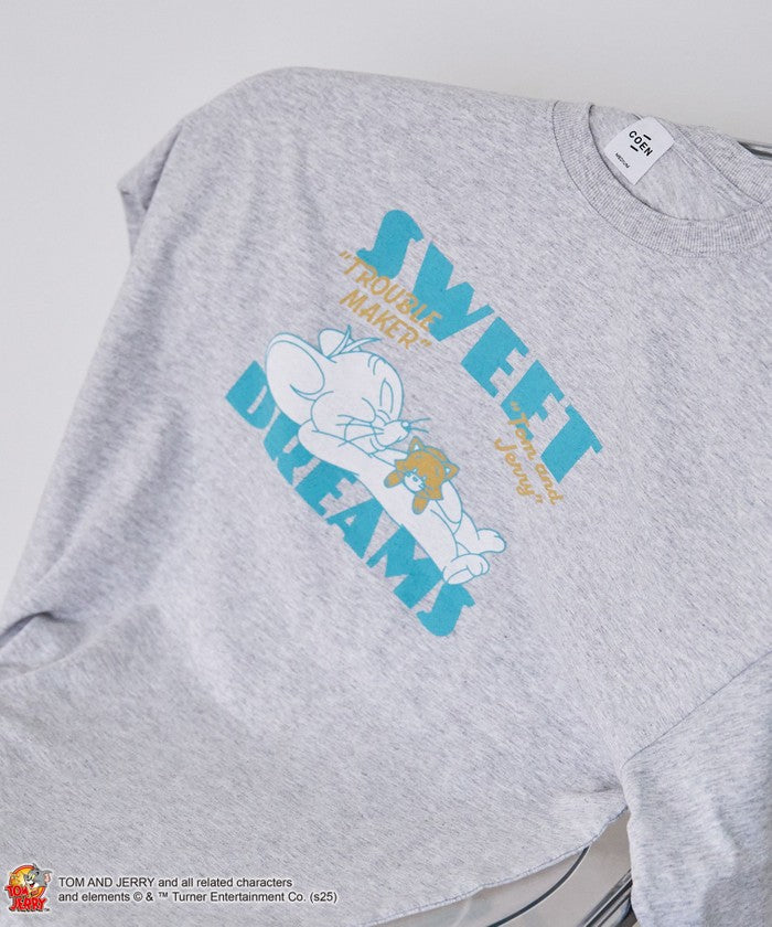 TOM＆JERRY プリントL/SーユニT LT.BLUE