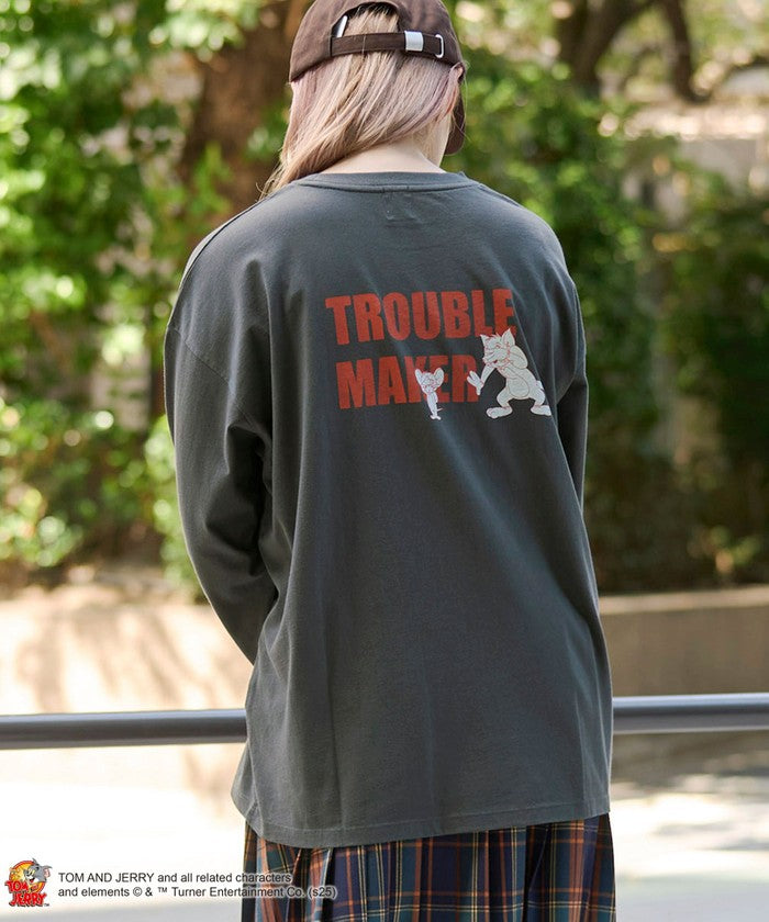 TOM＆JERRY プリントL/SーユニT LT.BLUE