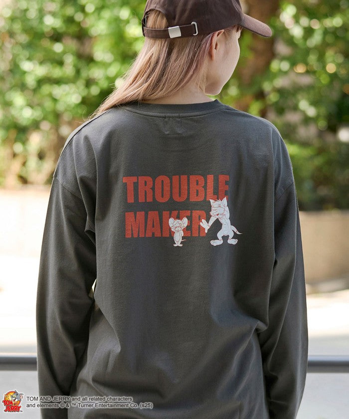 TOM＆JERRY プリントL/SーユニT LT.BLUE