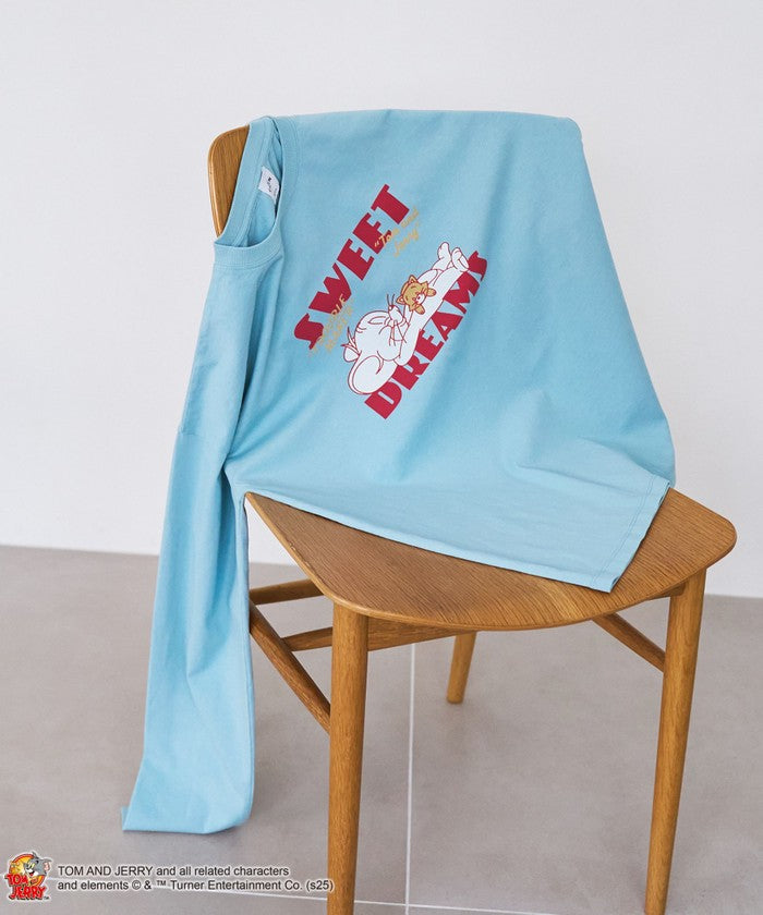 TOM＆JERRY プリントL/SーユニT LT.BLUE