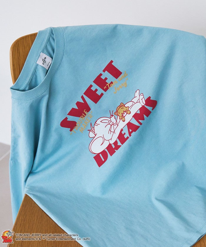 TOM＆JERRY プリントL/SーユニT LT.BLUE