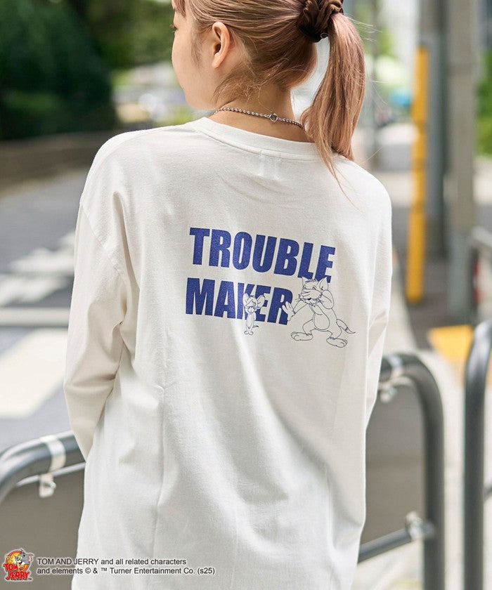 【TOM and JERRY （トムとジェリー）/ 別注】ユニプリントロンT OFF WHITE