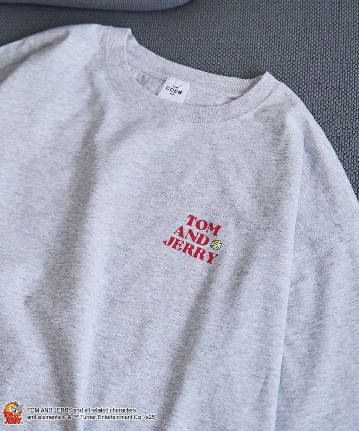 TOM＆JERRY プリントフットボールT DK.GRAY