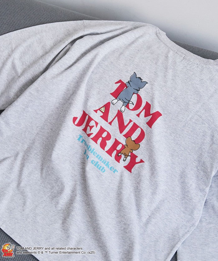 TOM＆JERRY プリントフットボールT DK.GRAY