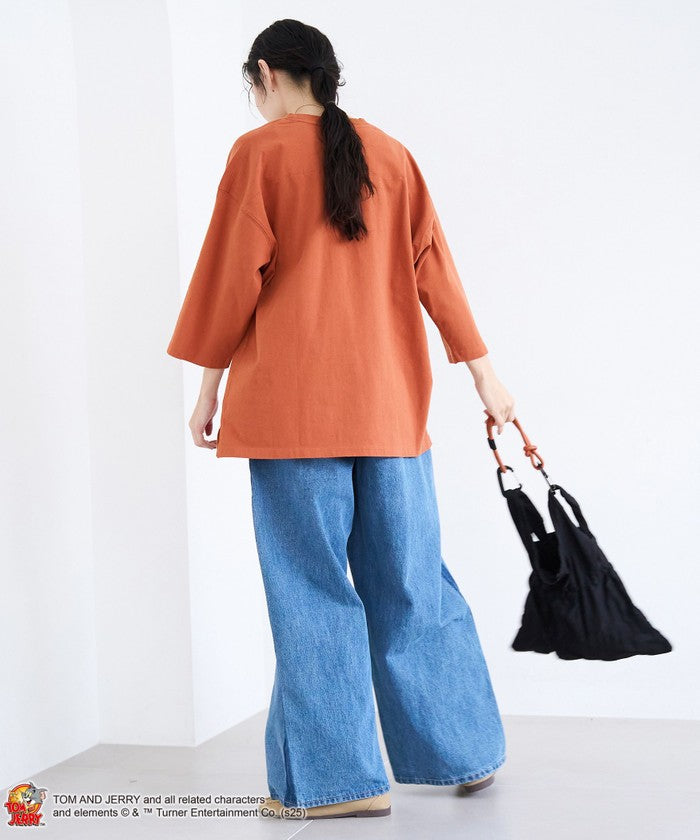 TOM＆JERRY プリントフットボールT DK.GRAY