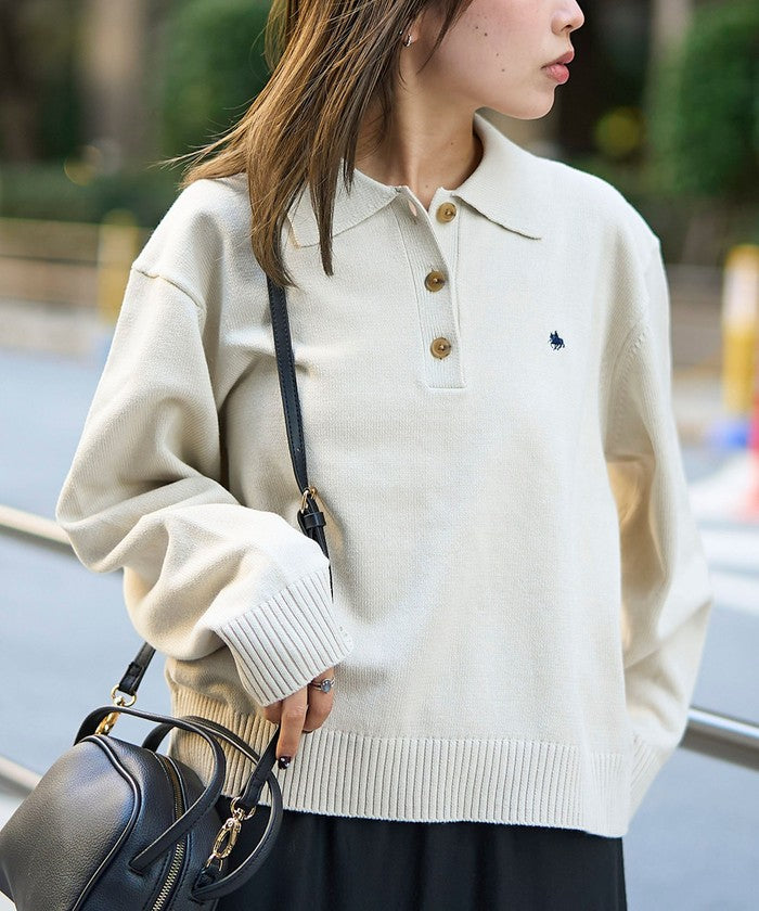 【POLO BCS（ポロ・ビーシーエス）別注】 襟付きポロニット（WEB限定カラーあり） BEIGE
