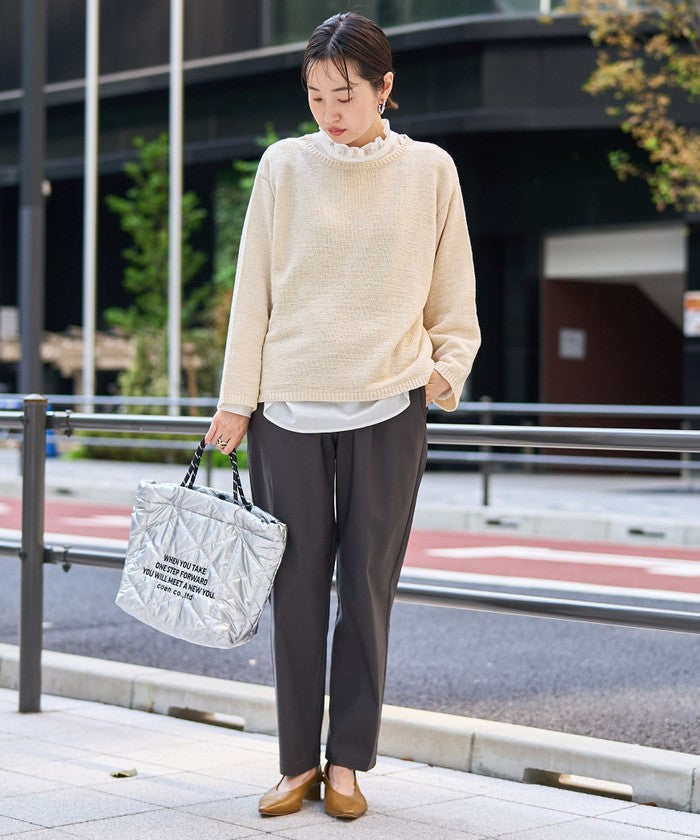 テープヤーンボートネックニットプルオーバー NATURAL