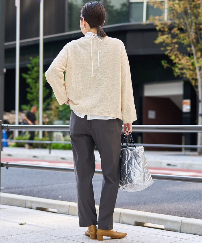 テープヤーンボートネックニットプルオーバー NATURAL