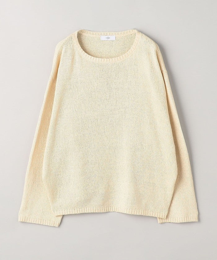 テープヤーンボートネックニットプルオーバー NATURAL