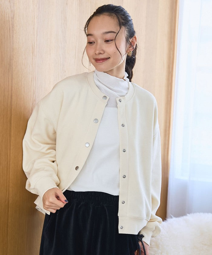 カットコール裏毛スナップカーディガン DK.GRAY