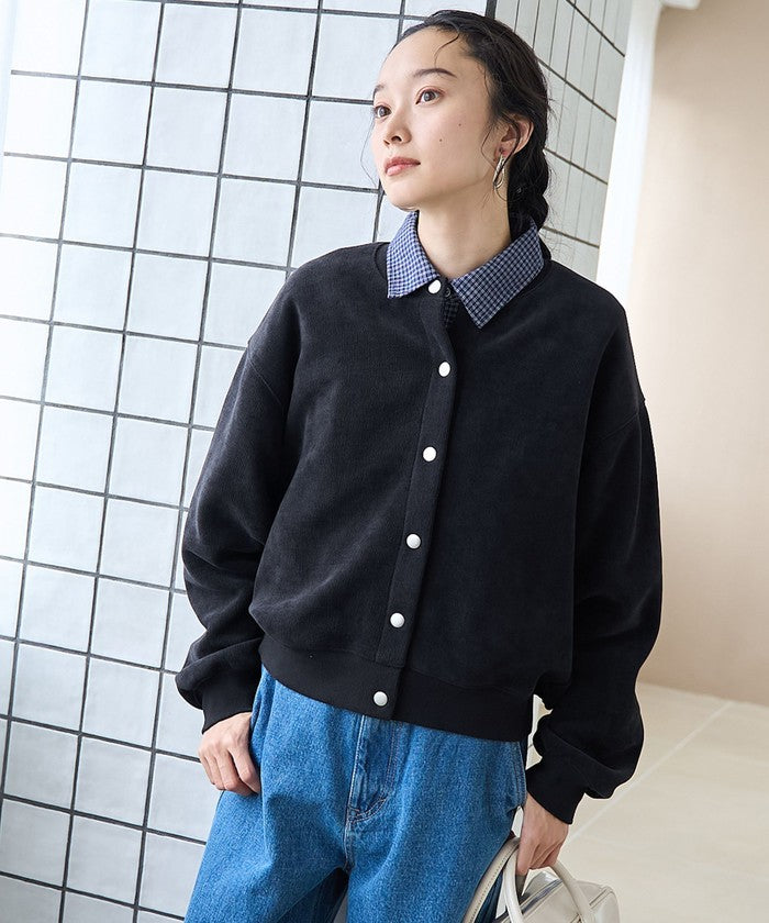 カットコール裏毛スナップカーディガン DK.GRAY