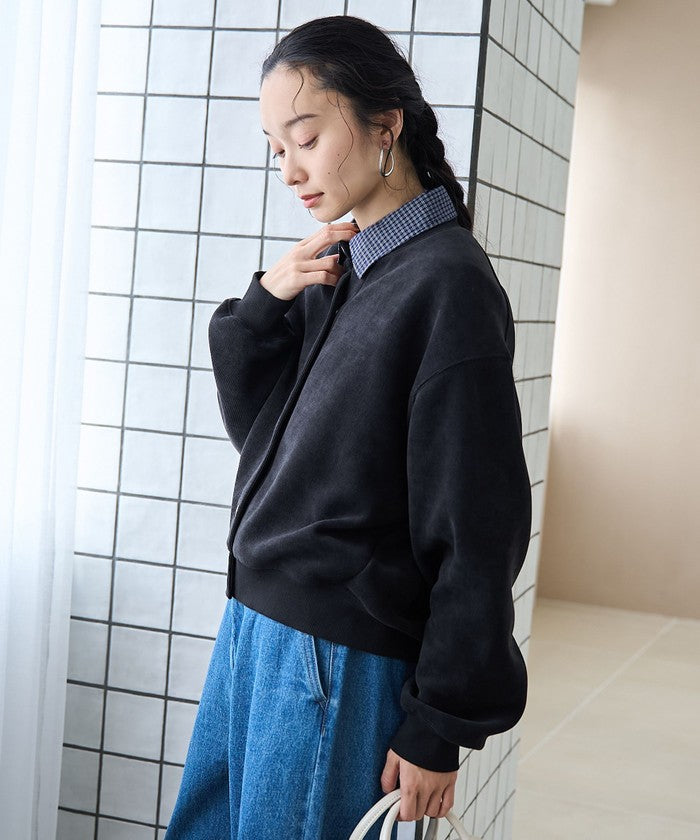 カットコール裏毛スナップカーディガン DK.GRAY