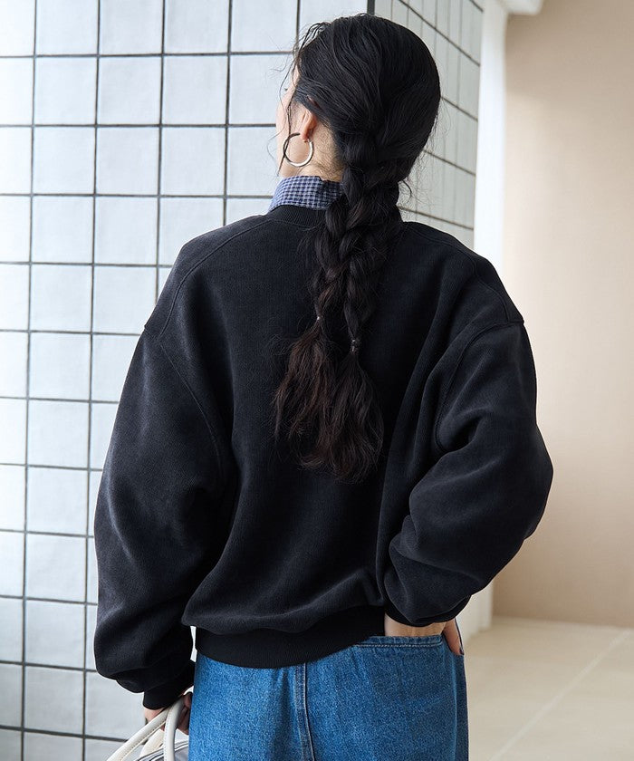 カットコール裏毛スナップカーディガン DK.GRAY