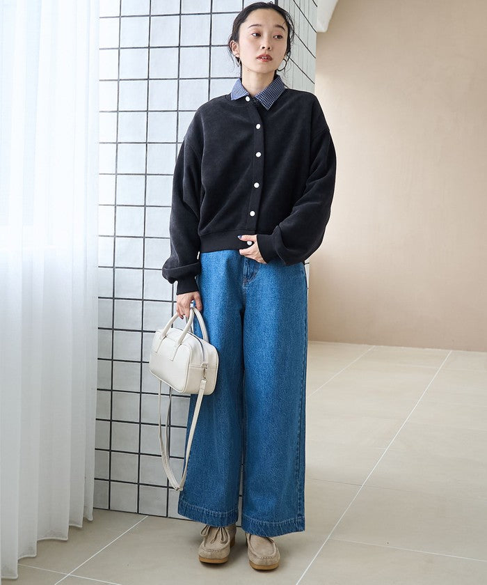 カットコール裏毛スナップカーディガン DK.GRAY