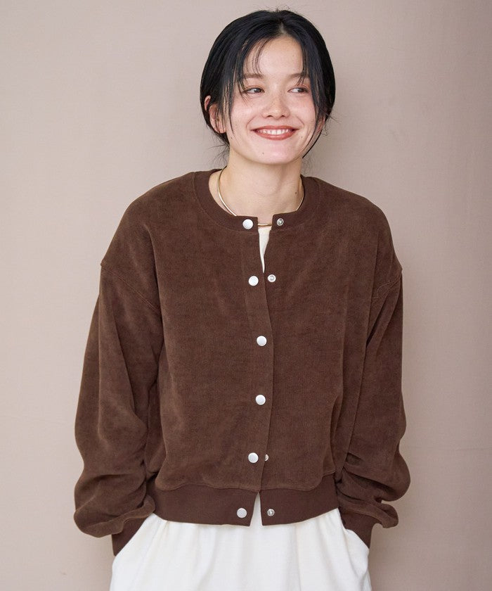 カットコール裏毛スナップカーディガン DK.GRAY