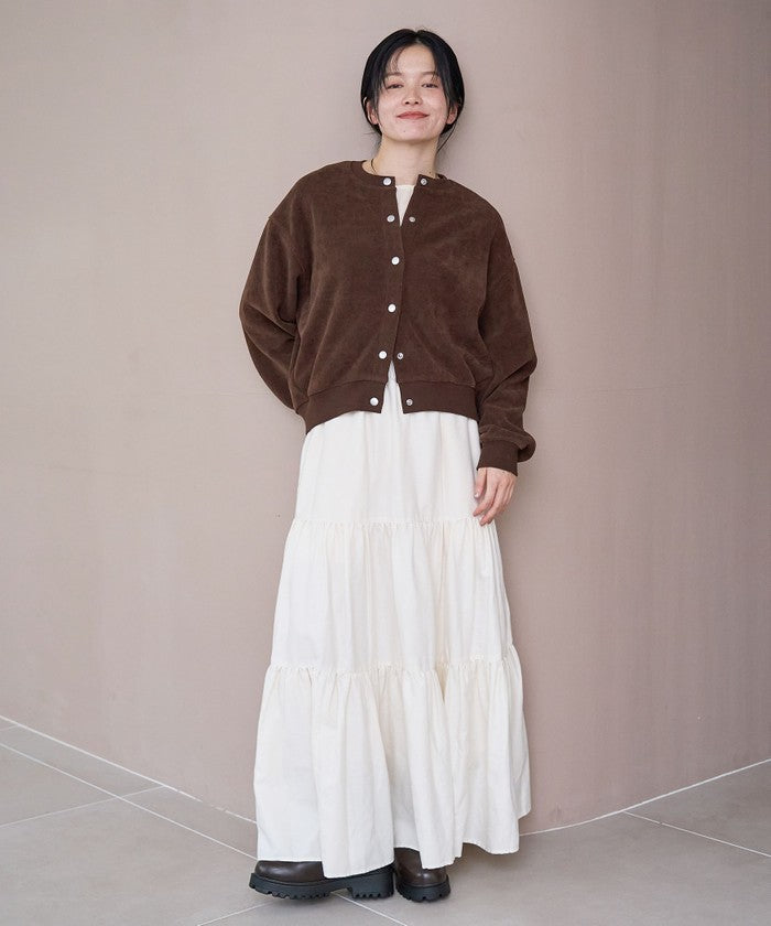 カットコール裏毛スナップカーディガン DK.GRAY