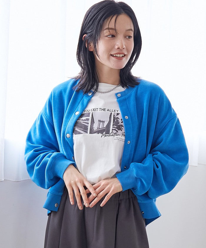 カットコール裏毛スナップカーディガン DK.GRAY