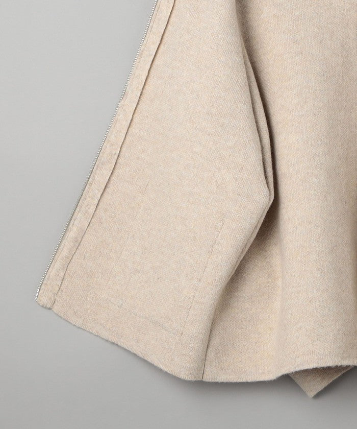 襟付きダブルジップニットジャケット DK.GRAY