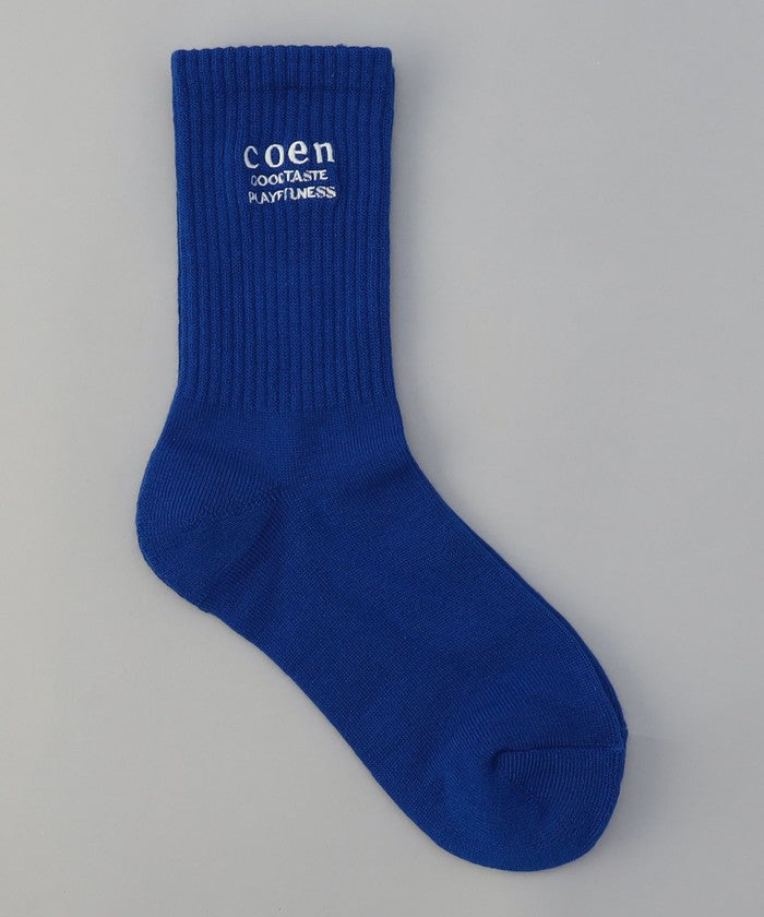 COENロゴ刺繍リブソックス RED